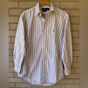 Vintage Ralph Lauren Yarmouth Striped Button-Down Shirt | 100% Cotton Size 15-32